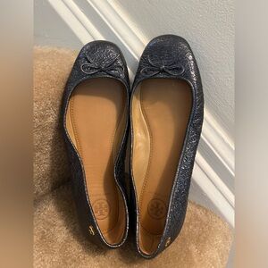 Tory Burch Leather Navy Flats